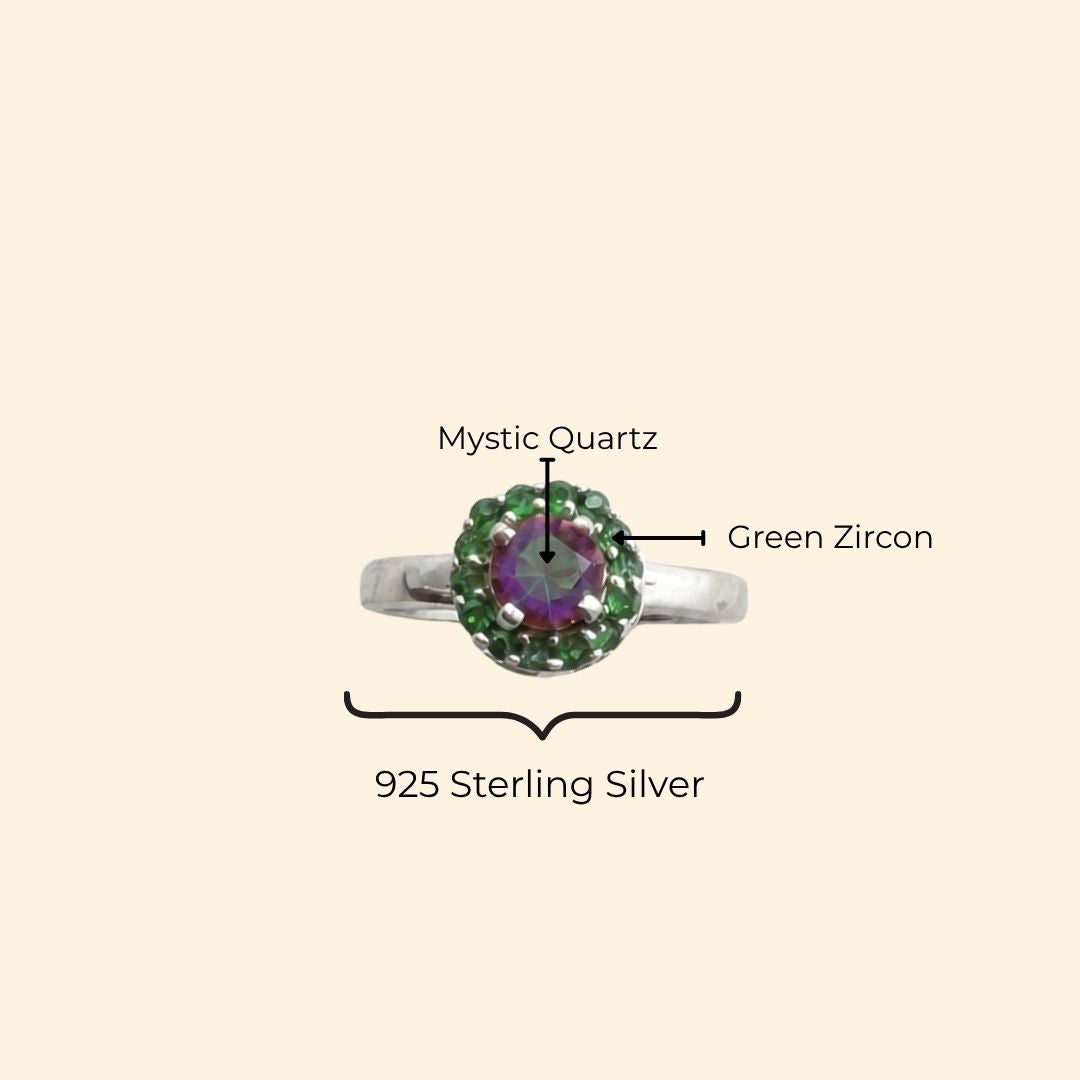 Round Corallina Ring in Mystic Quartz