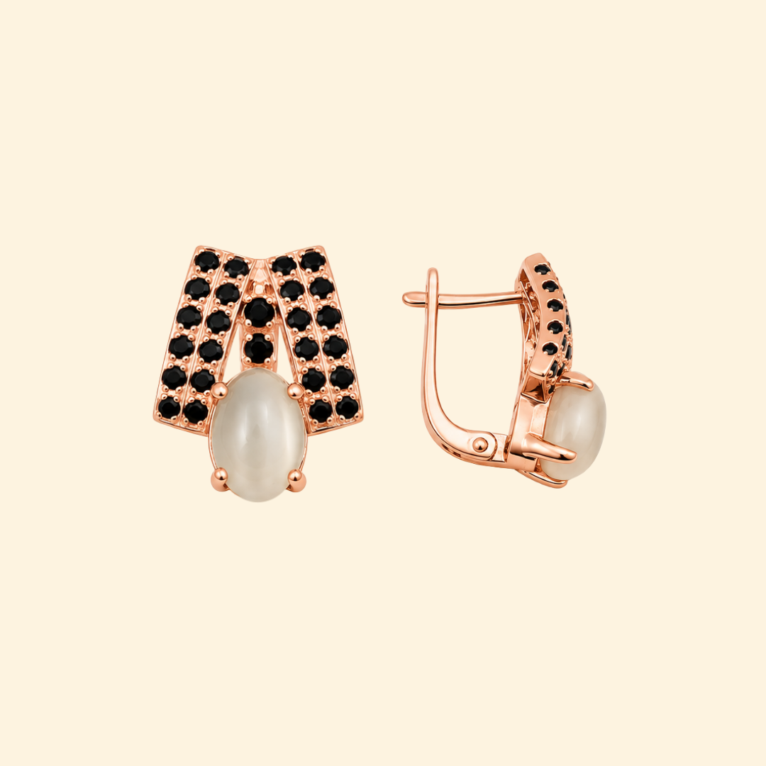 Elegance Cascade in Moonstone Earrings