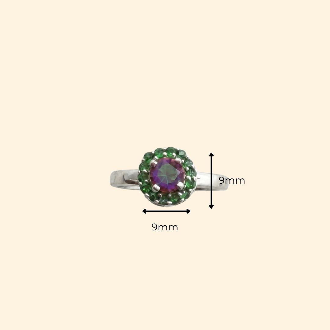Round Corallina Ring in Mystic Quartz