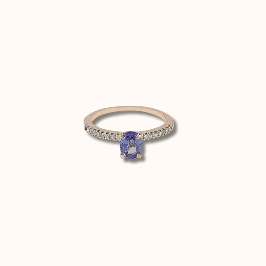 Oval Tanzanite & Diamond Ring