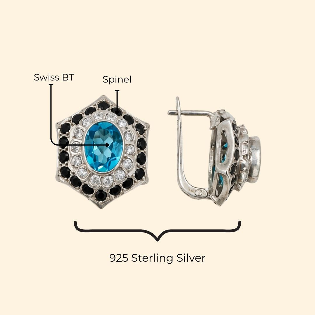 Calandis Earrings in Swiss BT/Spinel