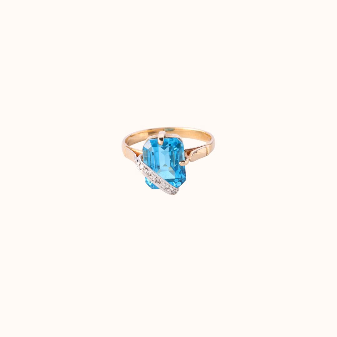 Radiant Blue Topaz Ring