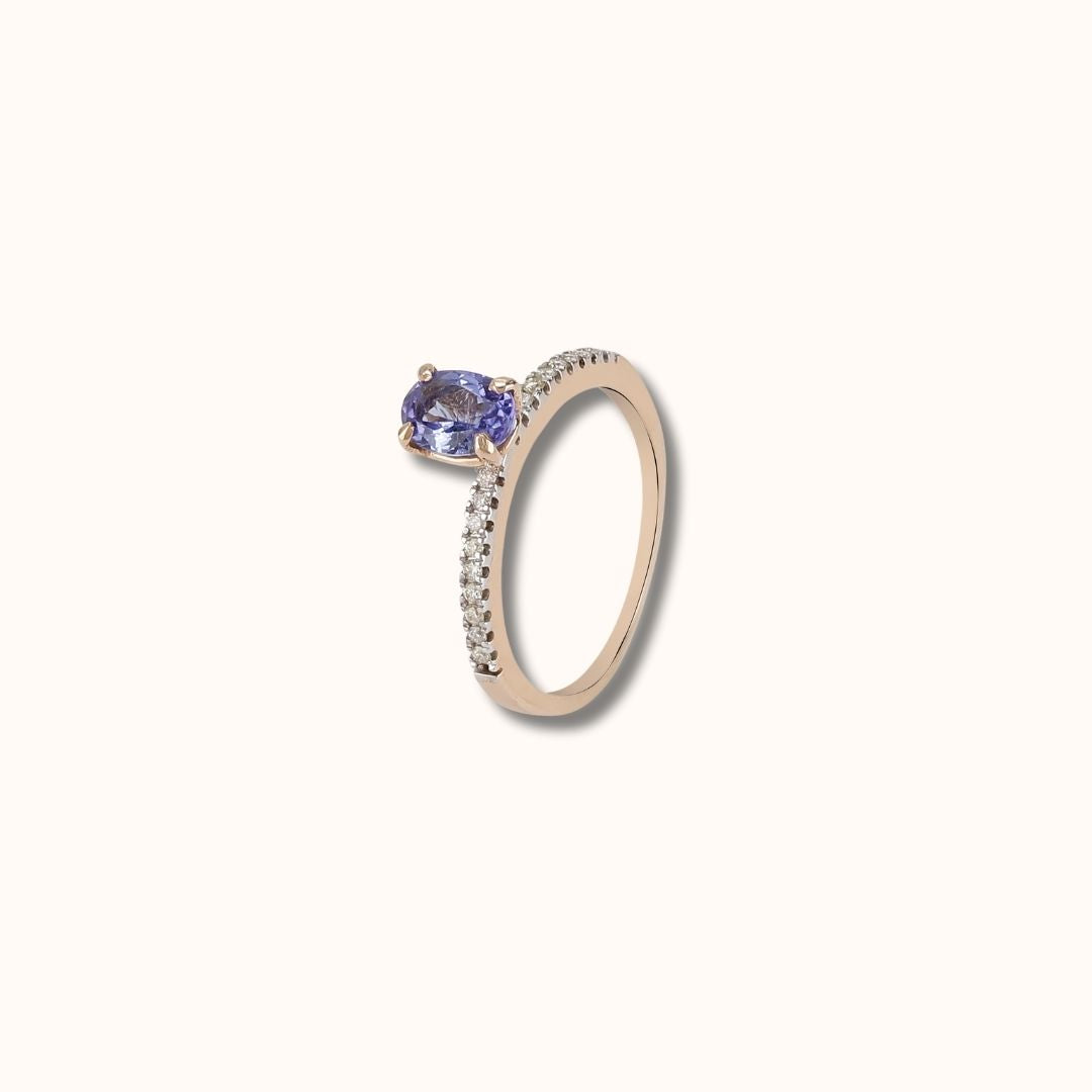 Oval Tanzanite & Diamond Ring