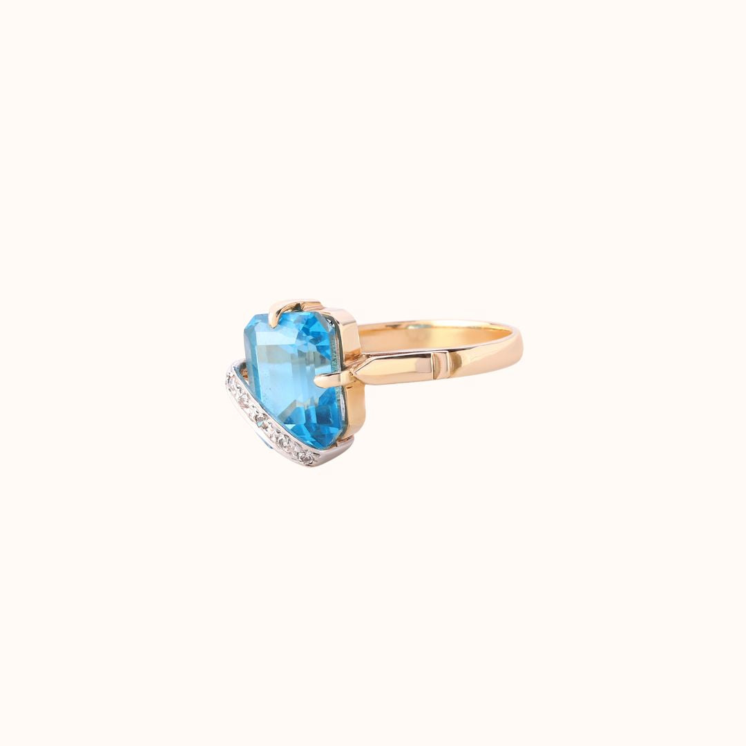 Radiant Blue Topaz Ring