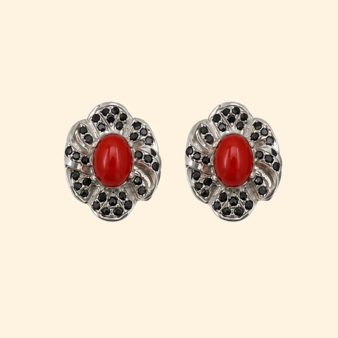 Fiore Earring In Red Corol