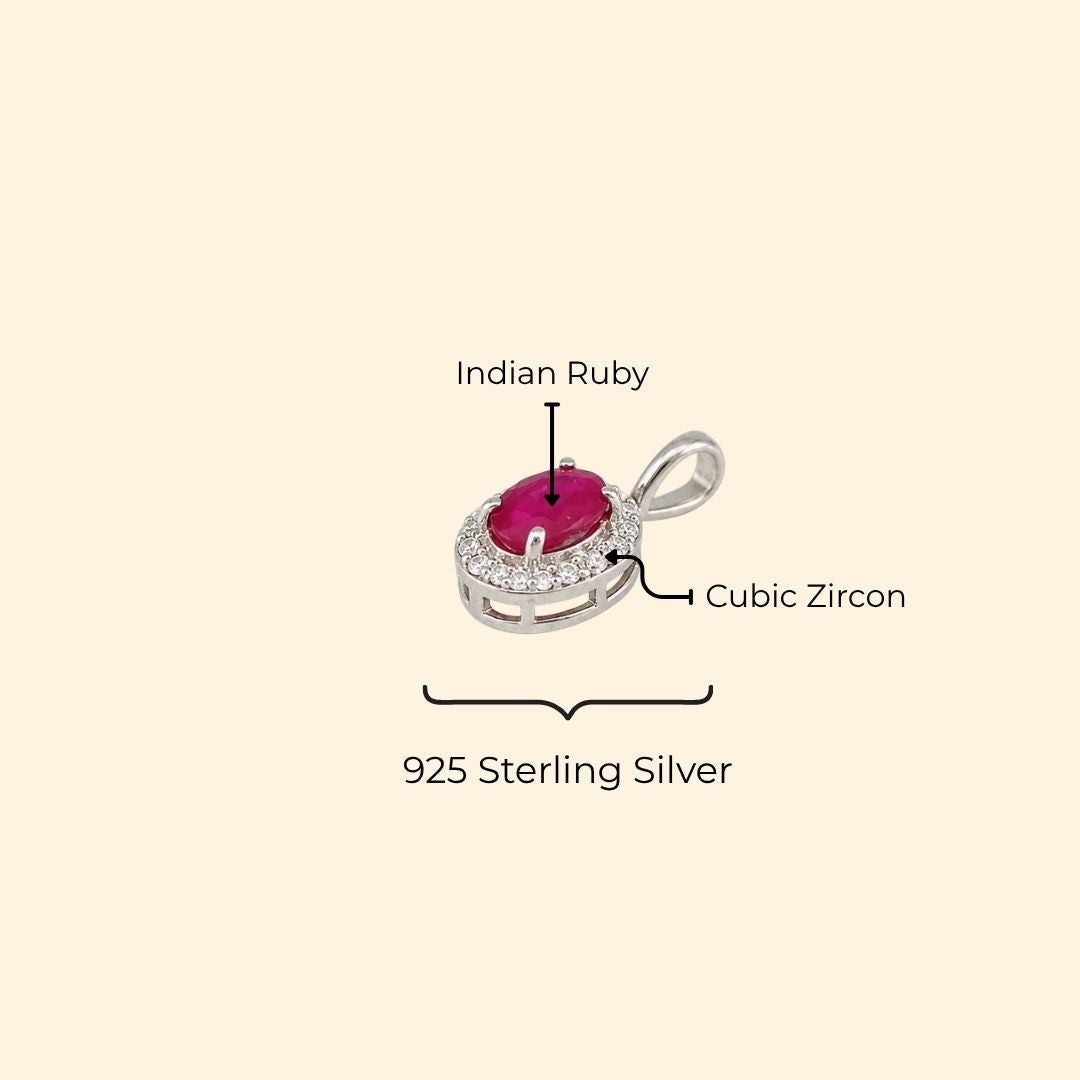 Corallina Oval Ruby Pendant