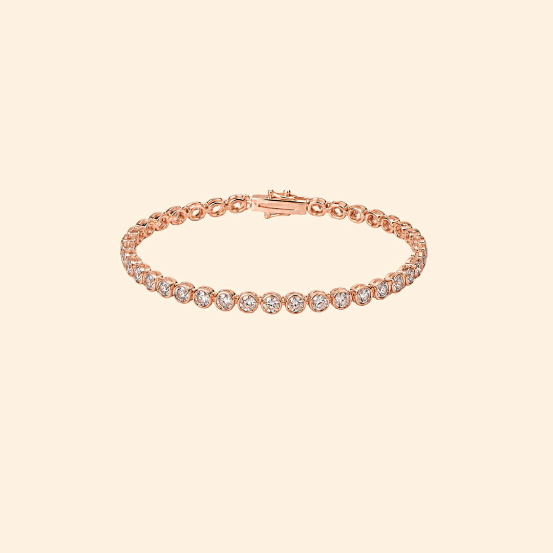 Coffee Diamond Bezel Tennis Bracelet