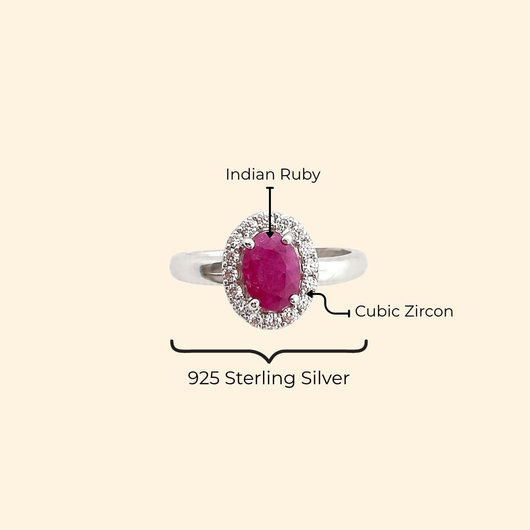Corallina Oval Ring in Ruby