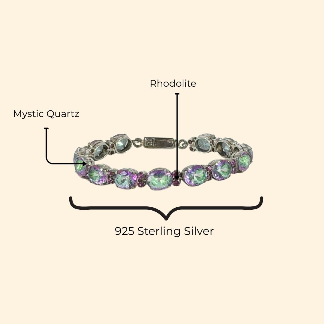 Mystic Quartz and Rhodolite Bracelet (Sample)