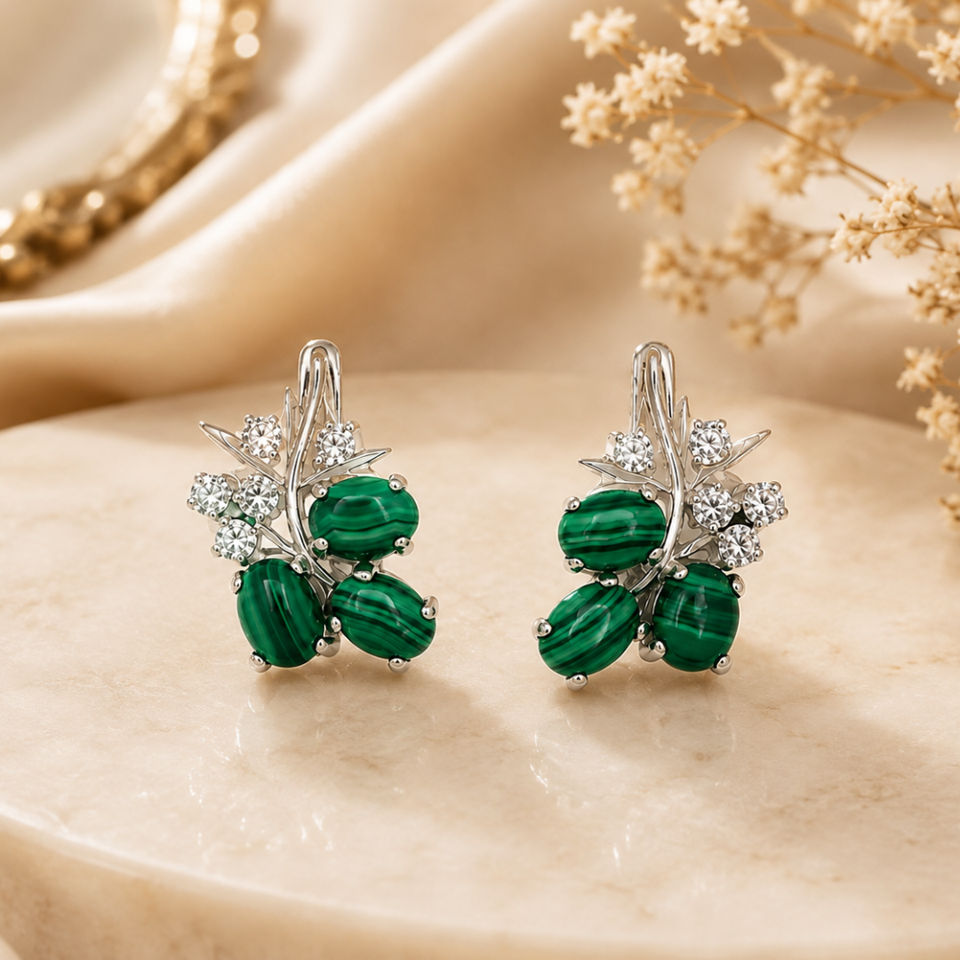 Malacite Grape Earrings