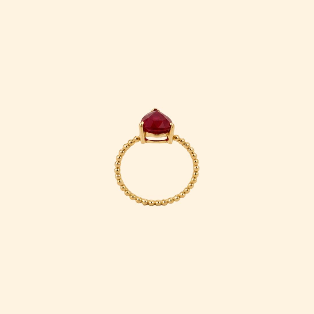 Pear Ruby Ring