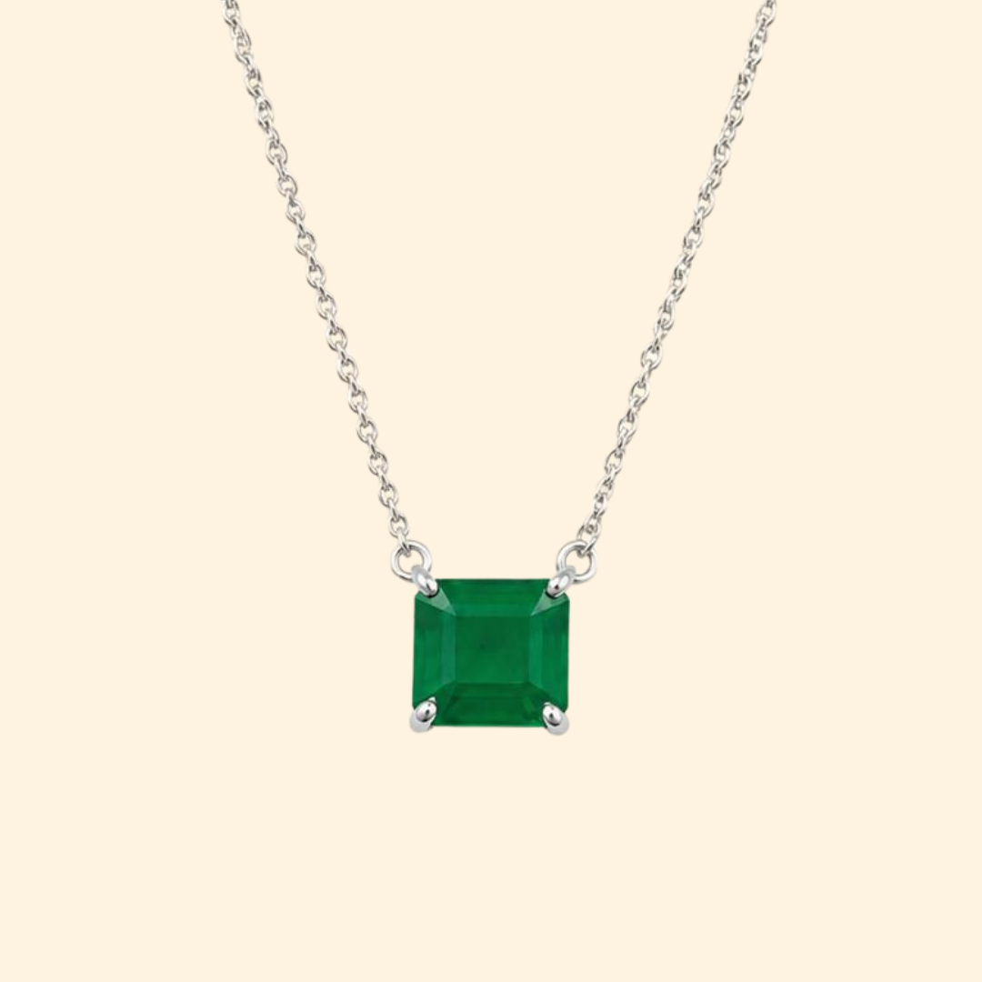 Emerald Solitaire Necklace