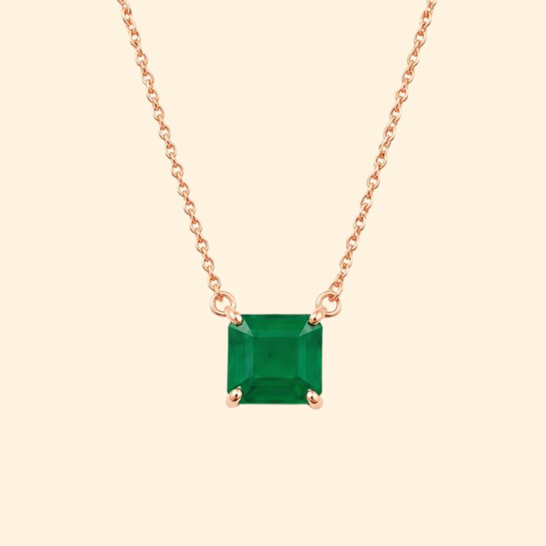 Emerald Solitaire Necklace