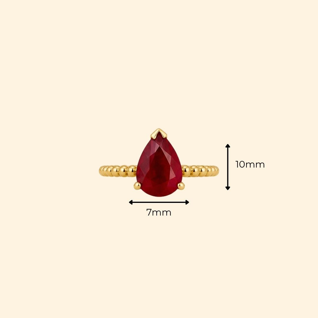 Pear Ruby Ring