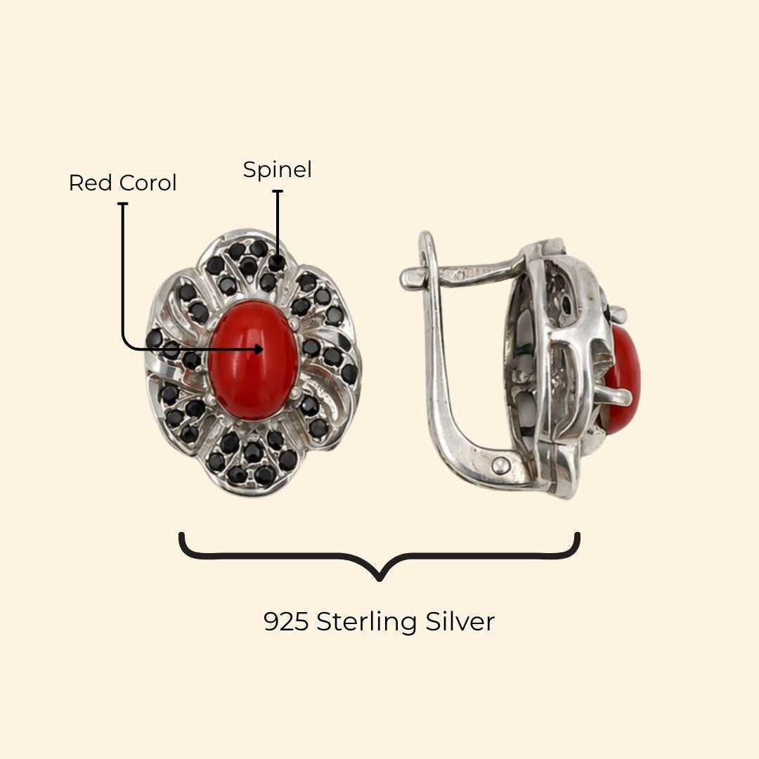 Fiore Earring In Red Corol