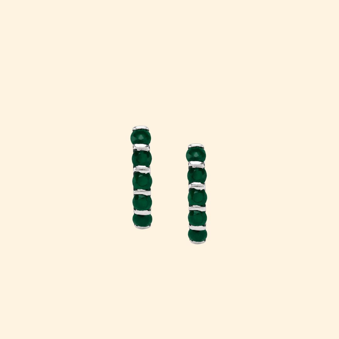 Eternity Earrings in Green Onyx