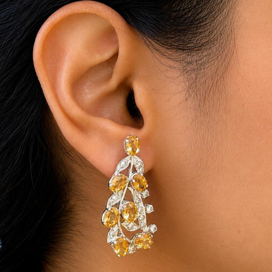 Tulip Earrings in Citrine
