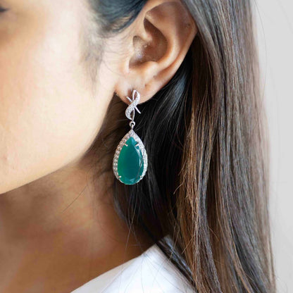 Green Onyx Drop Earrings