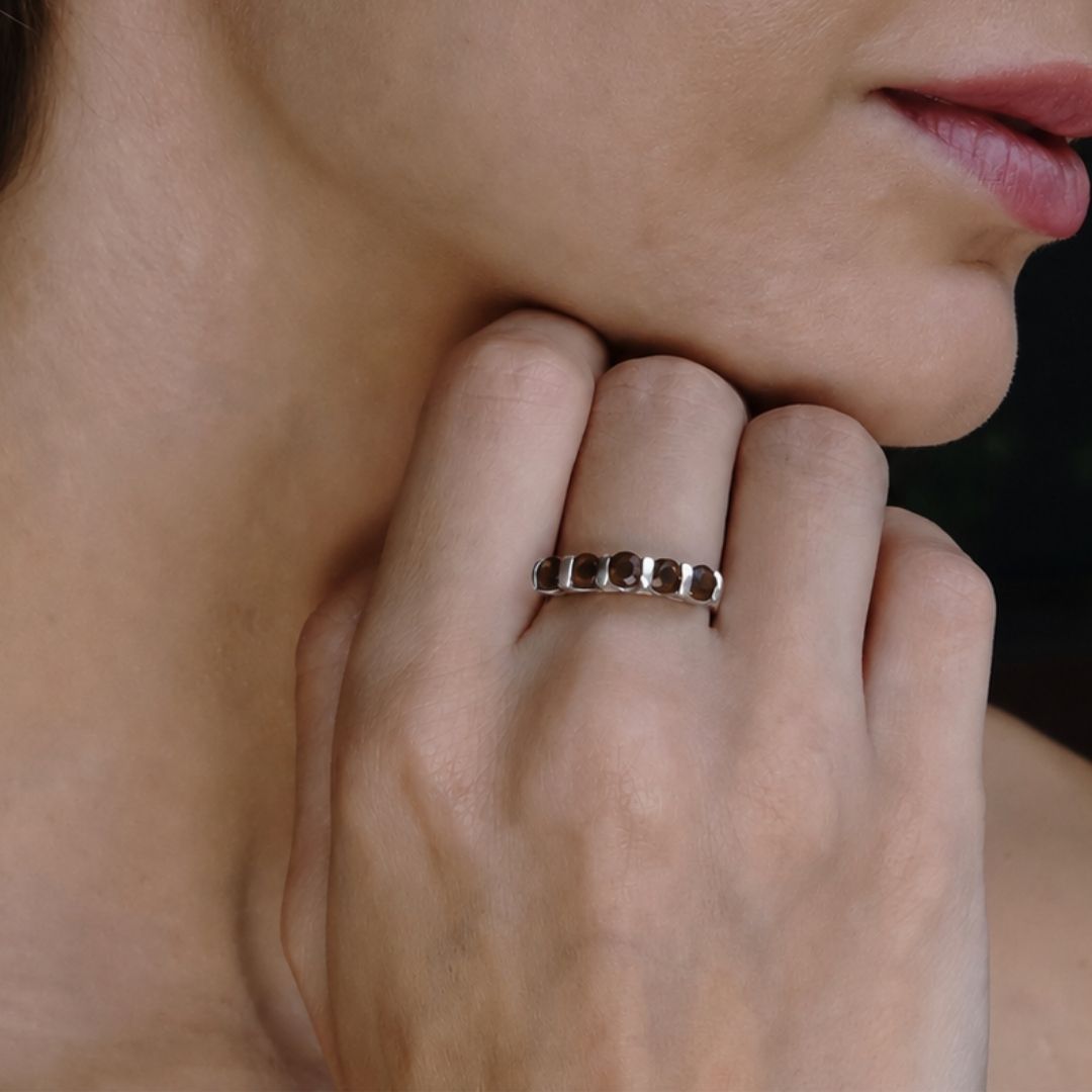 Eternity Ring in Smoky Quartz