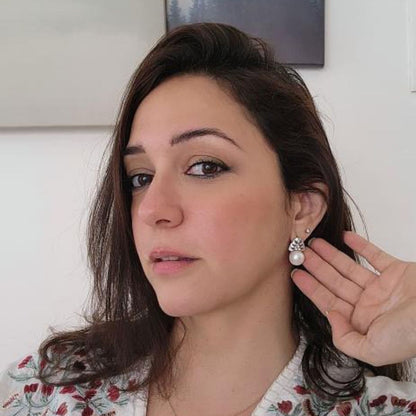 Nauheed Cyrusi in B'Dazzling Pearl Earrings