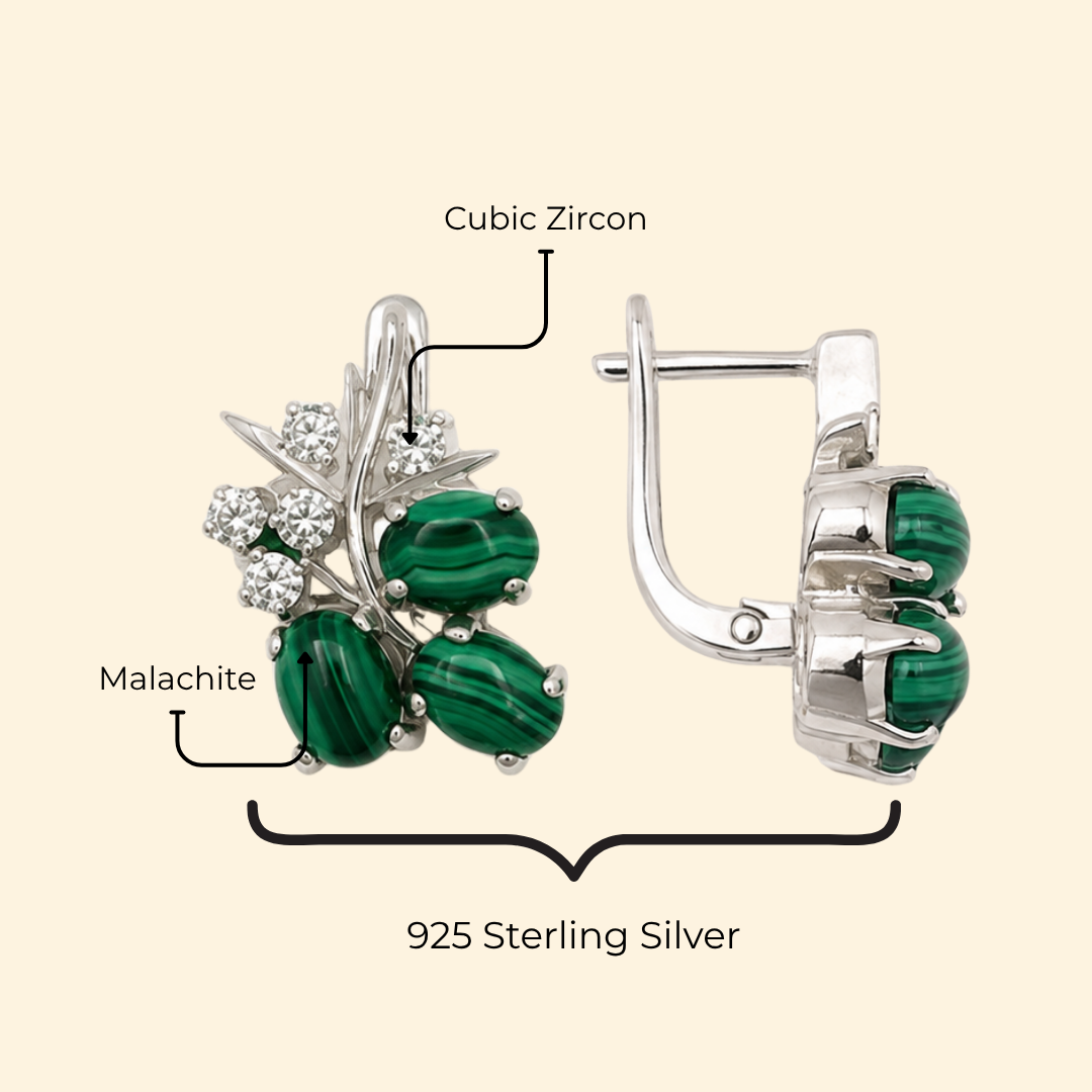 Malacite Grape Earrings