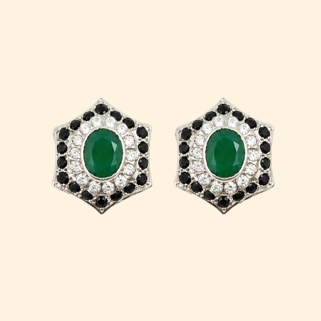 Calandis Earring in Green Onyx