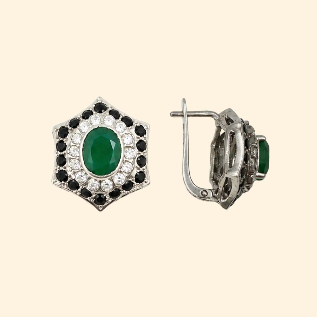 Calandis Earring in Green Onyx