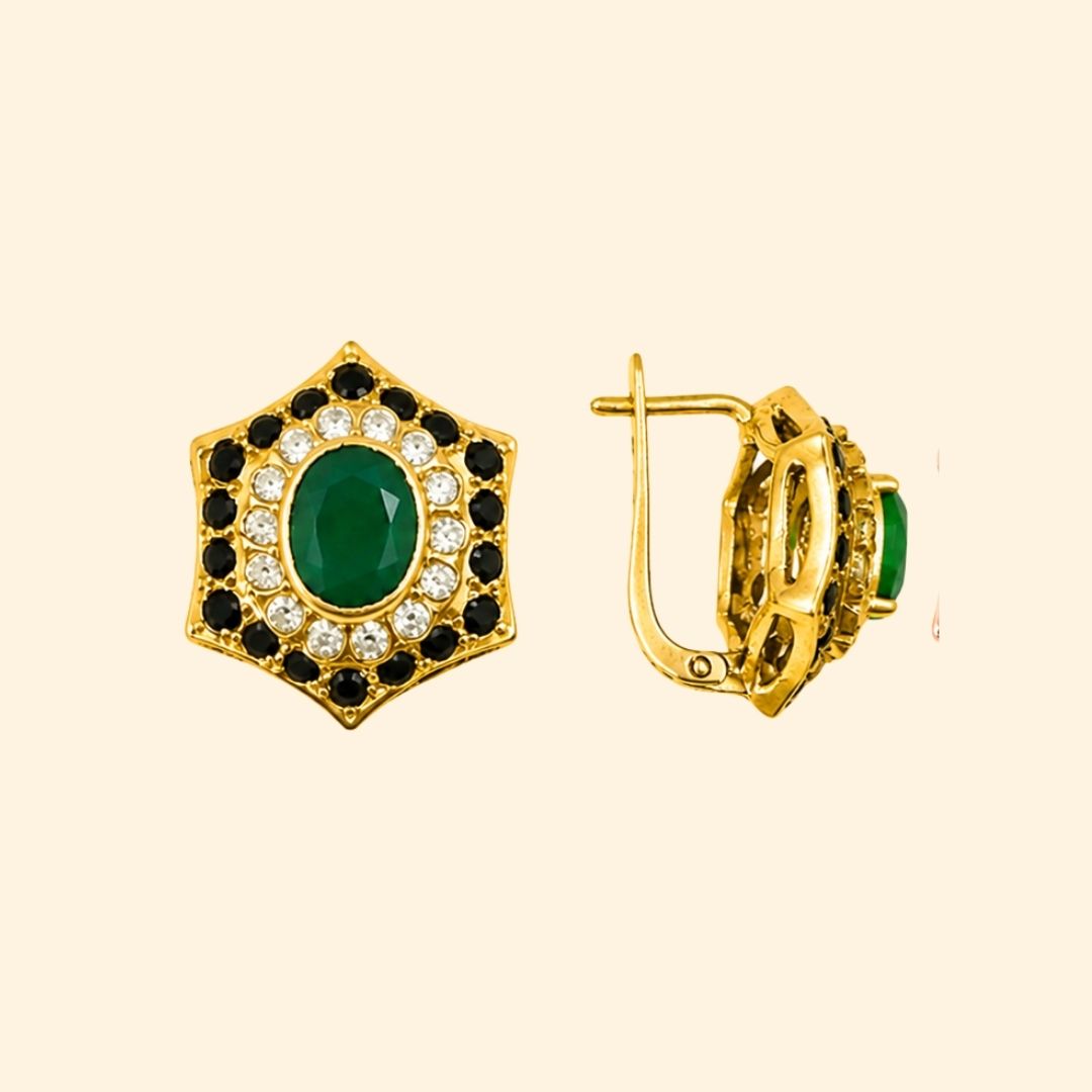 Calandis Earring in Green Onyx