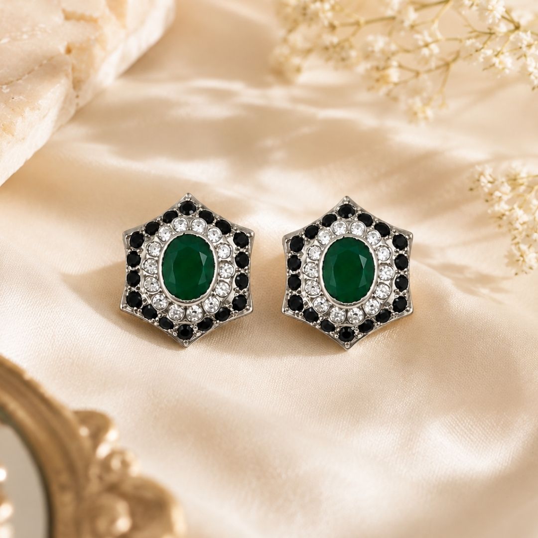 Calandis Earring in Green Onyx