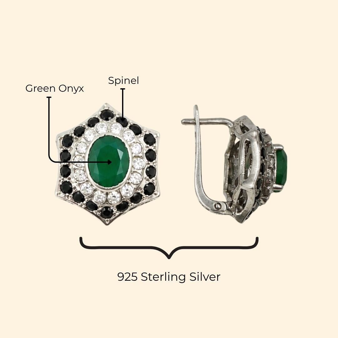 Calandis Earring in Green Onyx