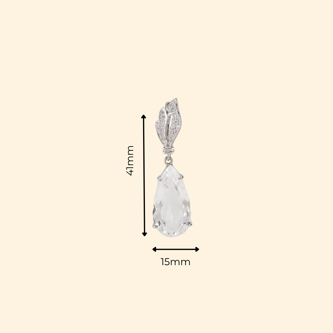 Clear Quartz Pear Earrings