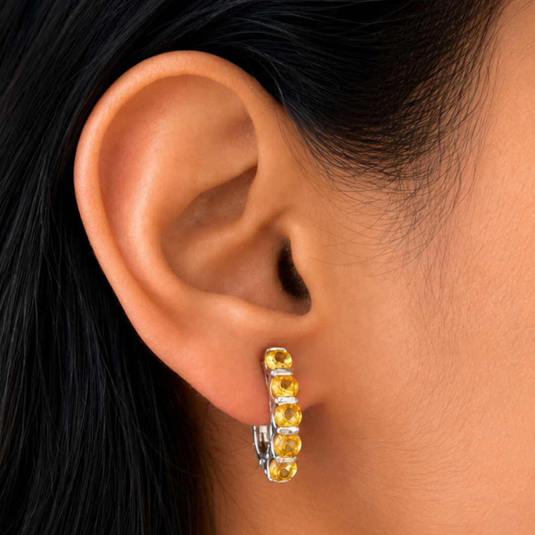 Eternity Earrings in Citrine
