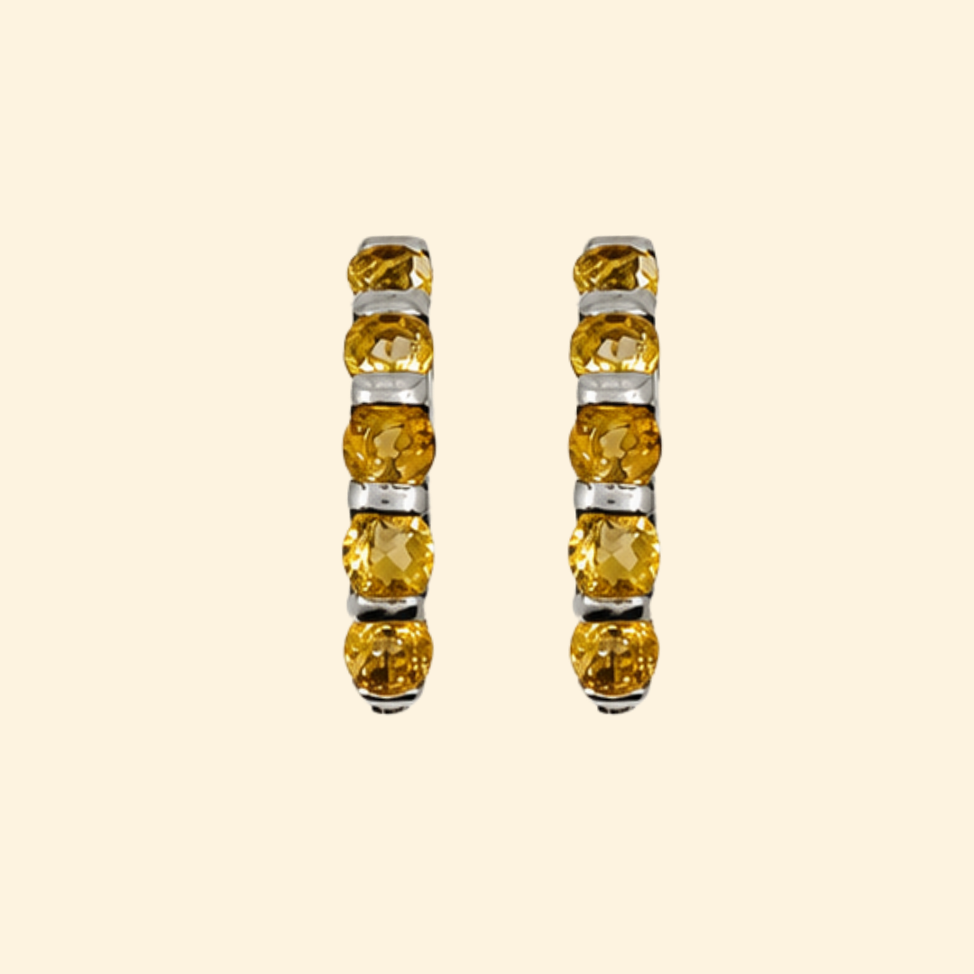 Eternity Earrings in Citrine