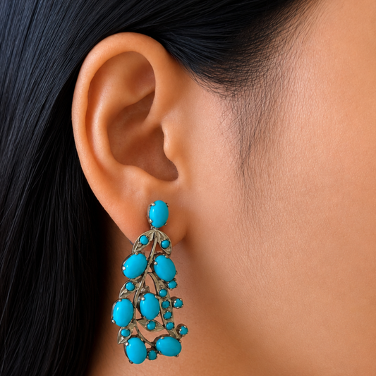 Tulip Earrings in Turquoise