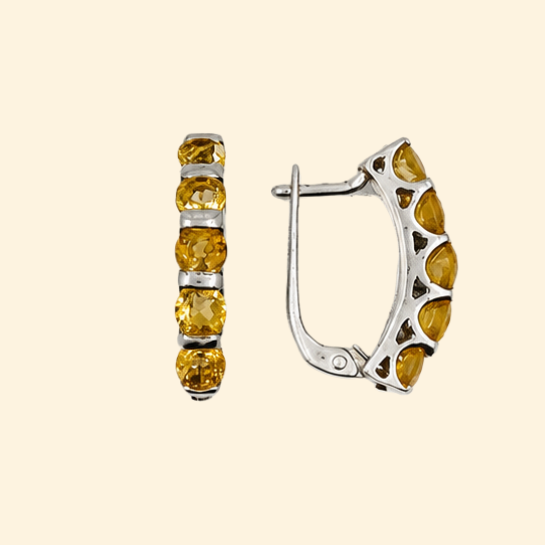 Eternity Earrings in Citrine