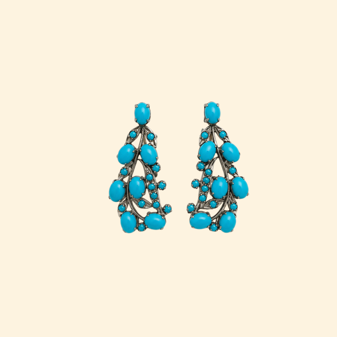 Tulip Earrings in Turquoise