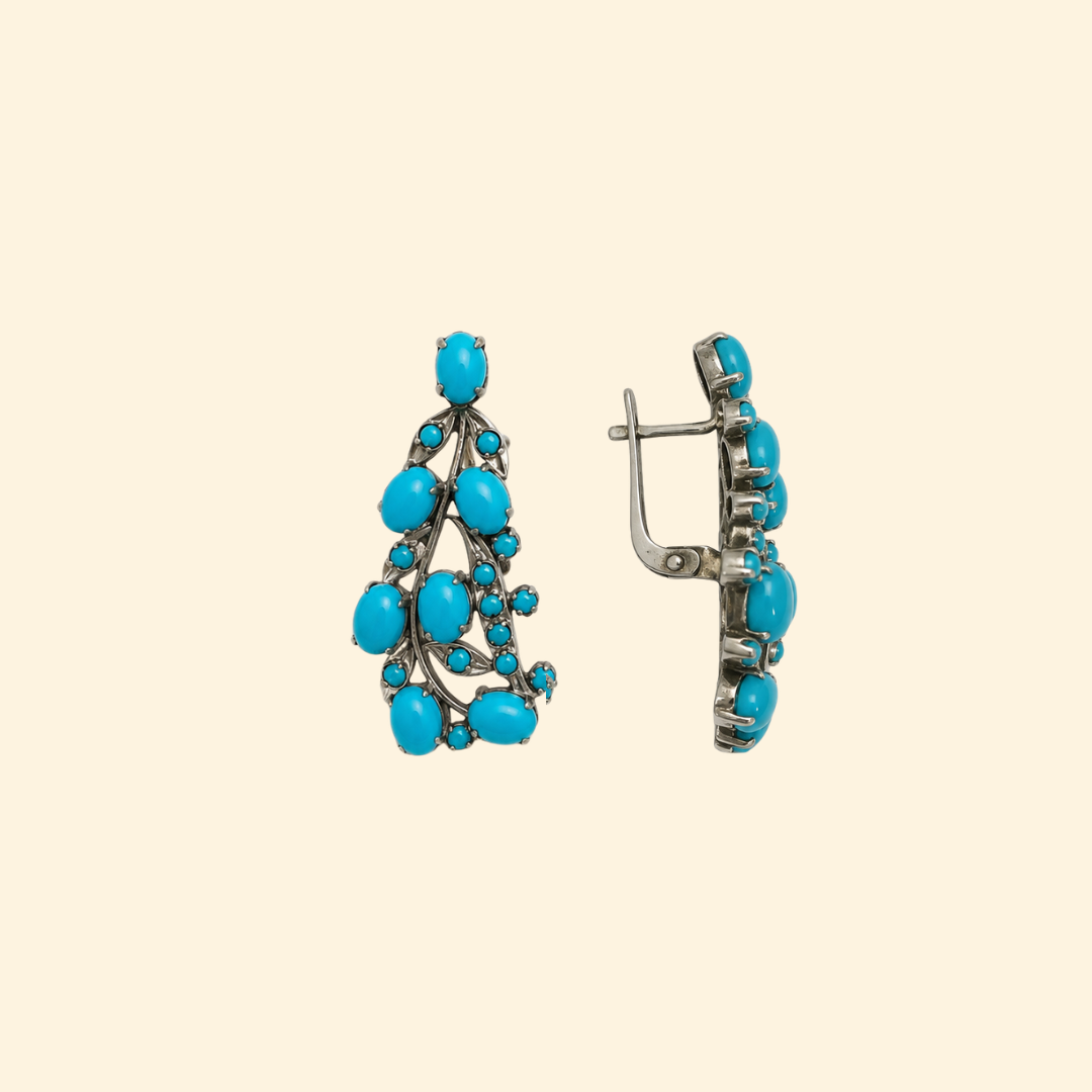 Tulip Earrings in Turquoise