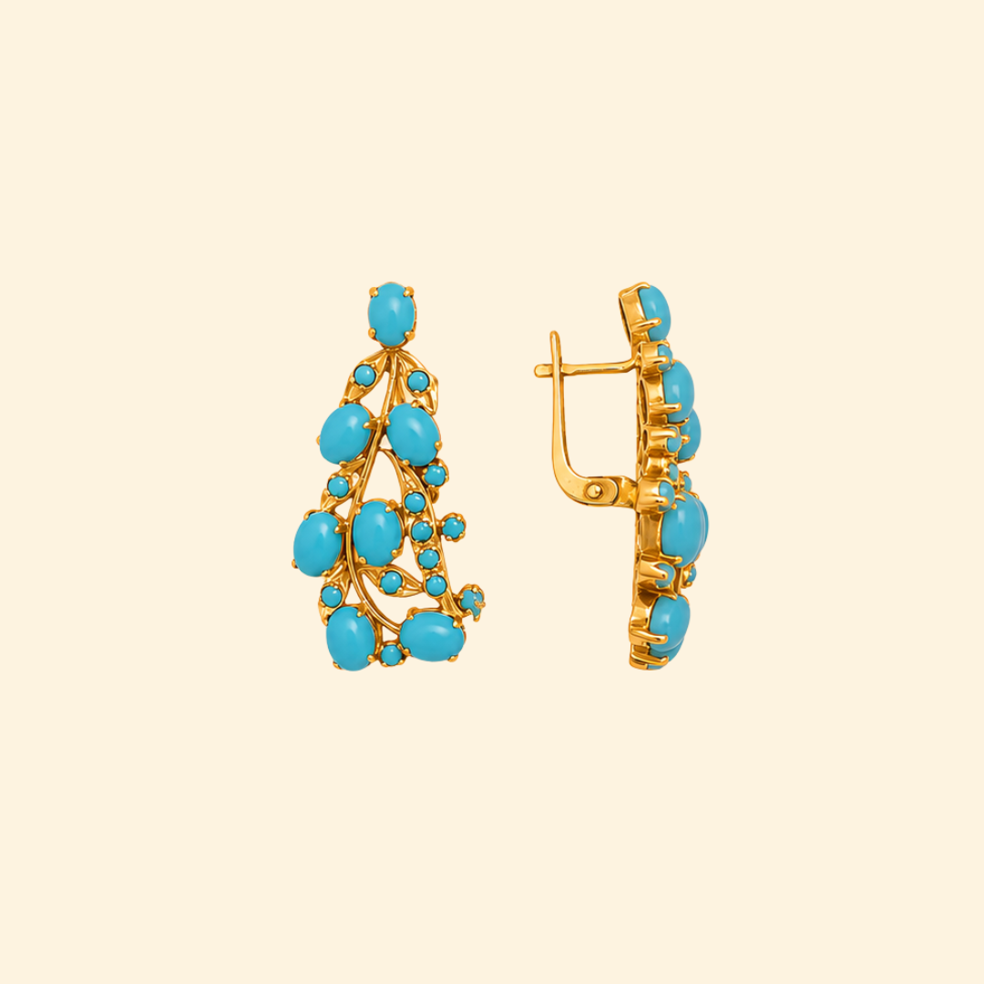 Tulip Earrings in Turquoise