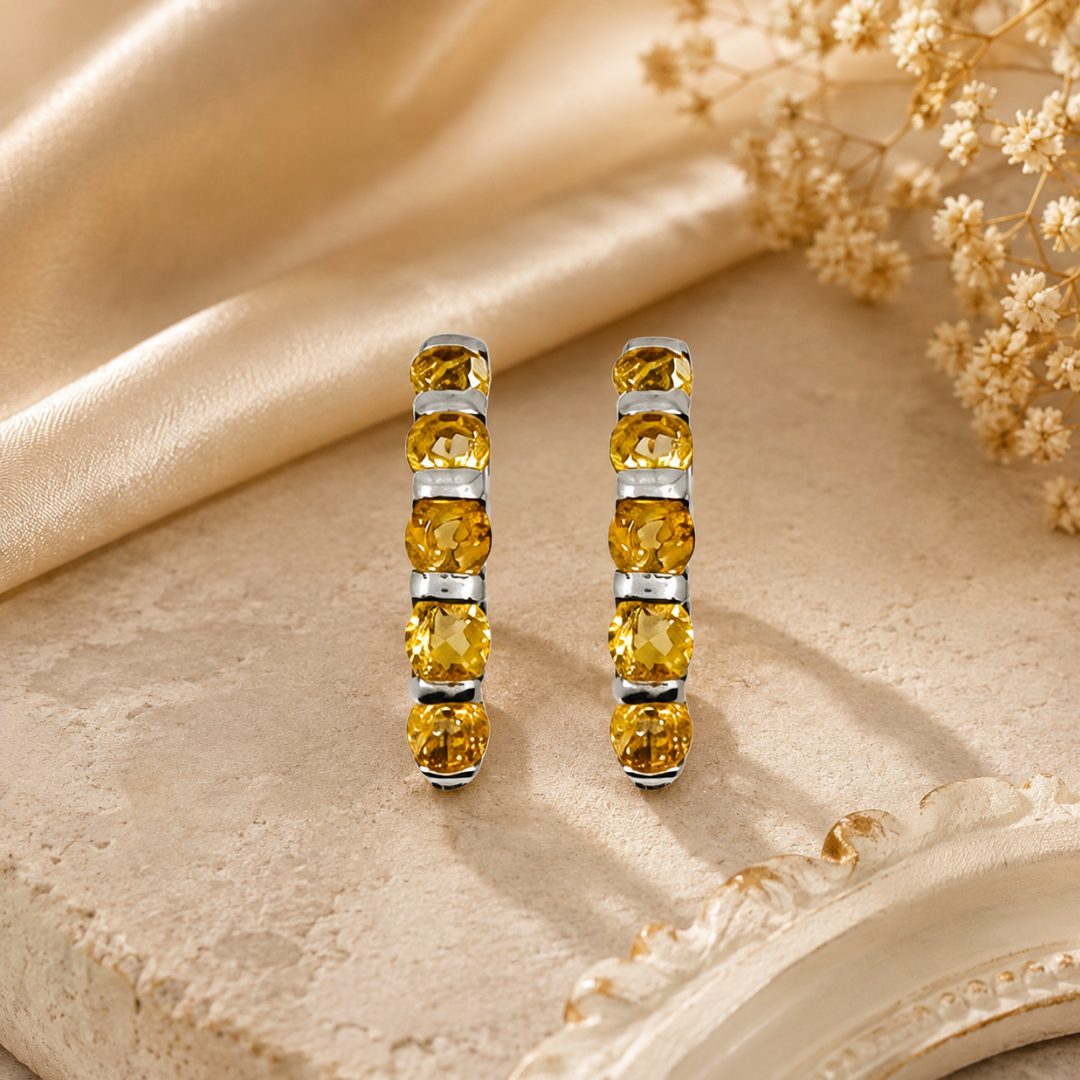 Eternity Earrings in Citrine