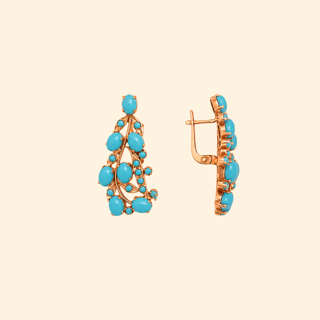 Tulip Earrings in Turquoise