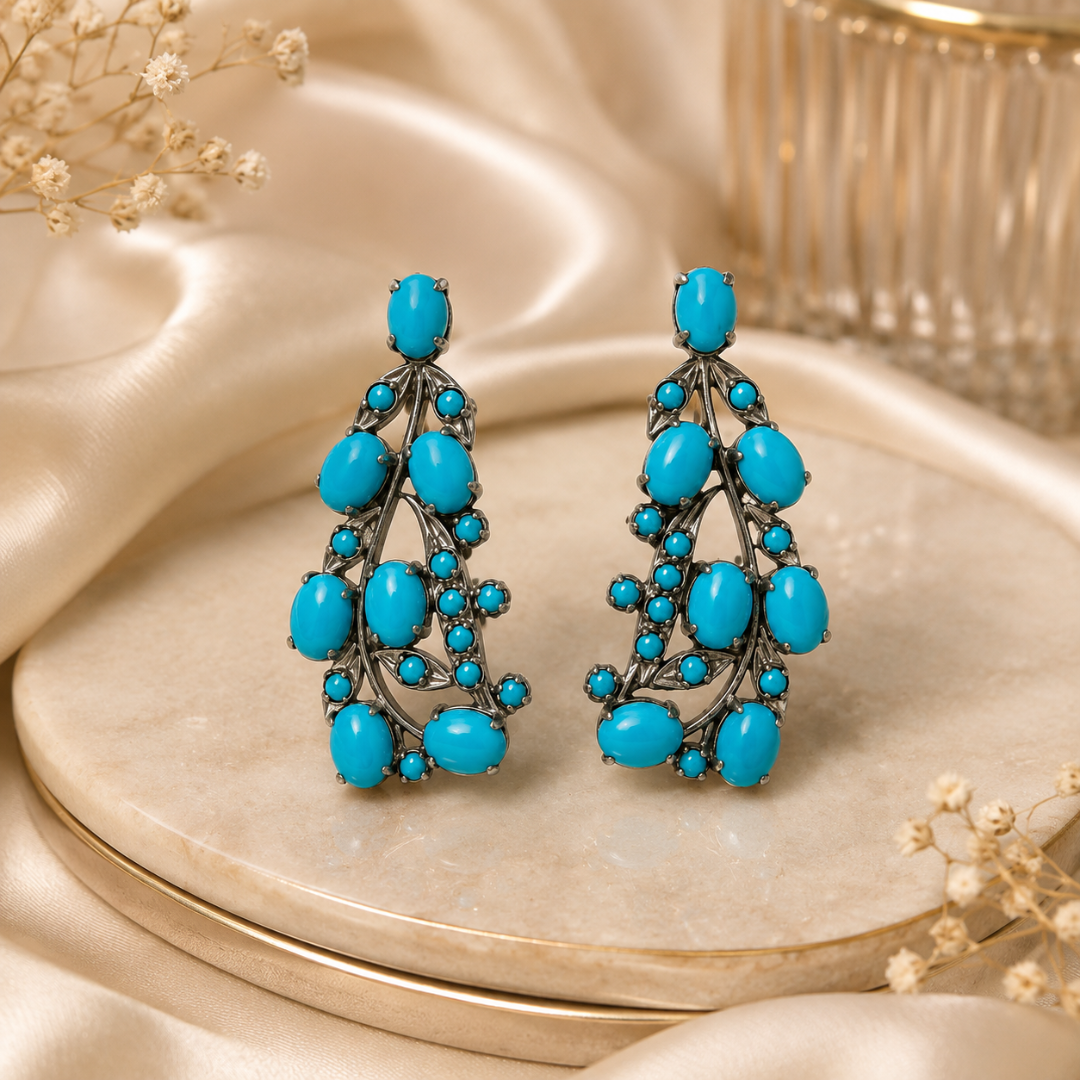 Tulip Earrings in Turquoise