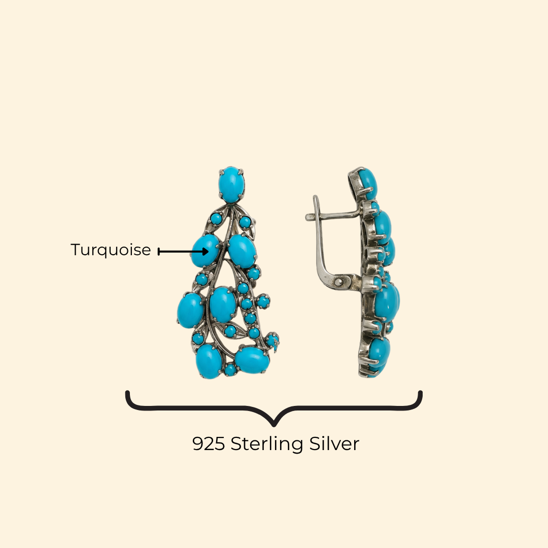 Tulip Earrings in Turquoise