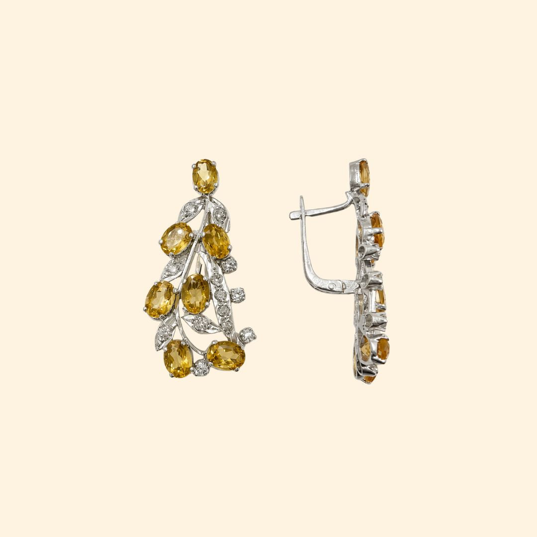 Tulip Earrings in Citrine