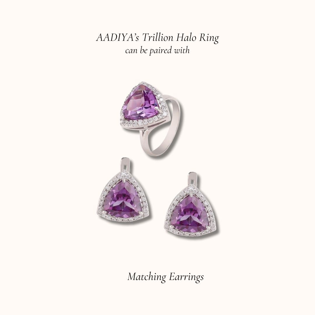 Trillion Halo Alexendrite Ring