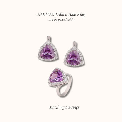 Trillion Halo Alexandrite Earrings