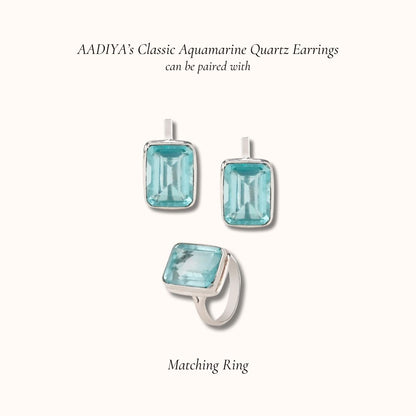 Aqua Quartz Frame Earrings