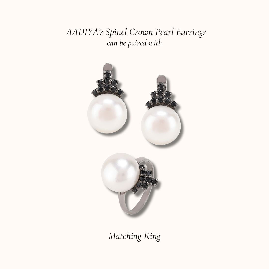 Spinel Tiara Pearl Earrings