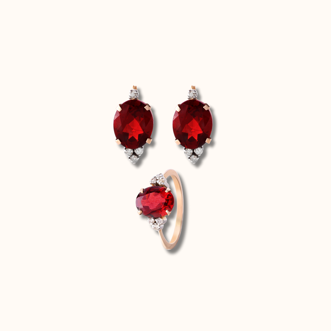 Vintage Oval Garnet Set