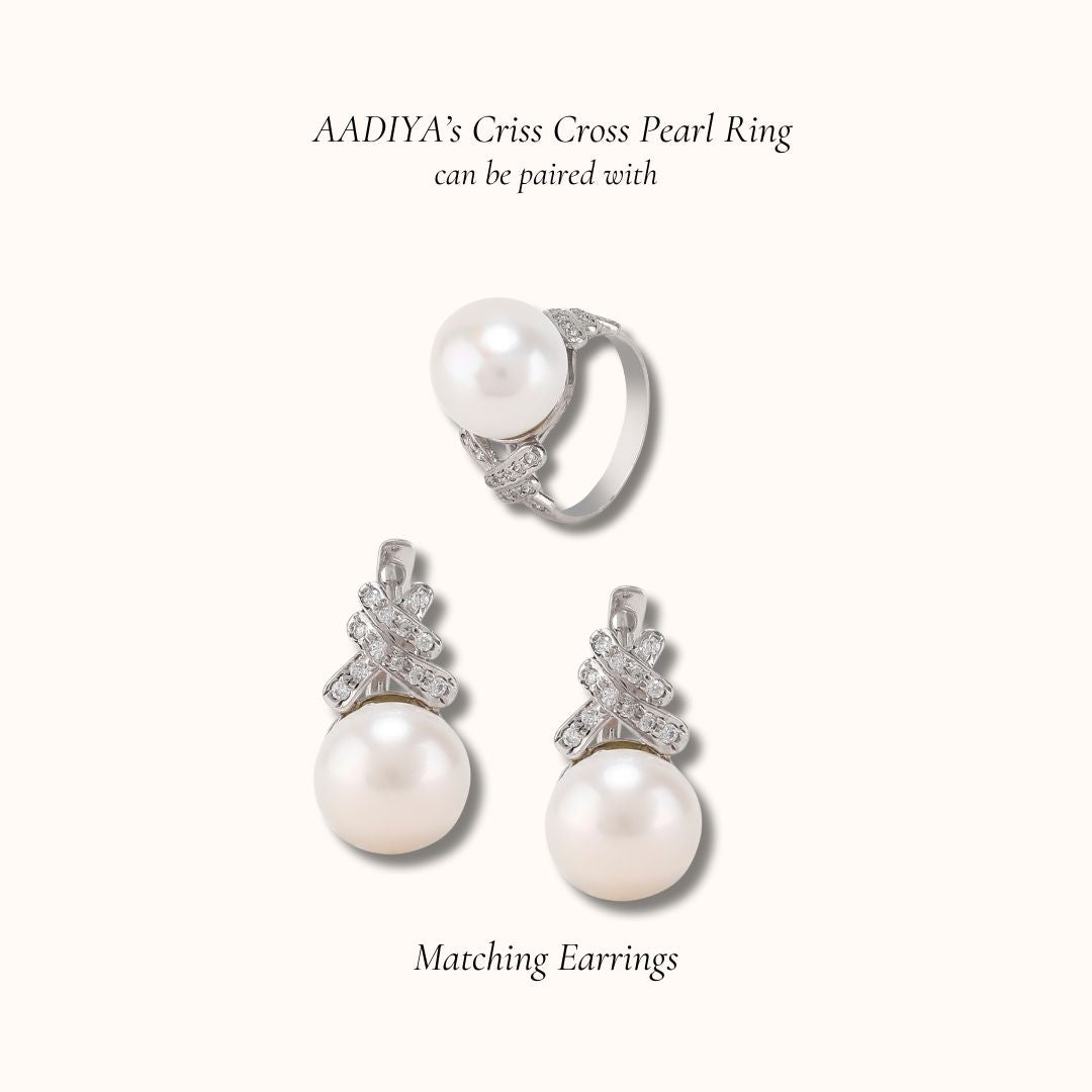 Criss Cross Pearl Ring