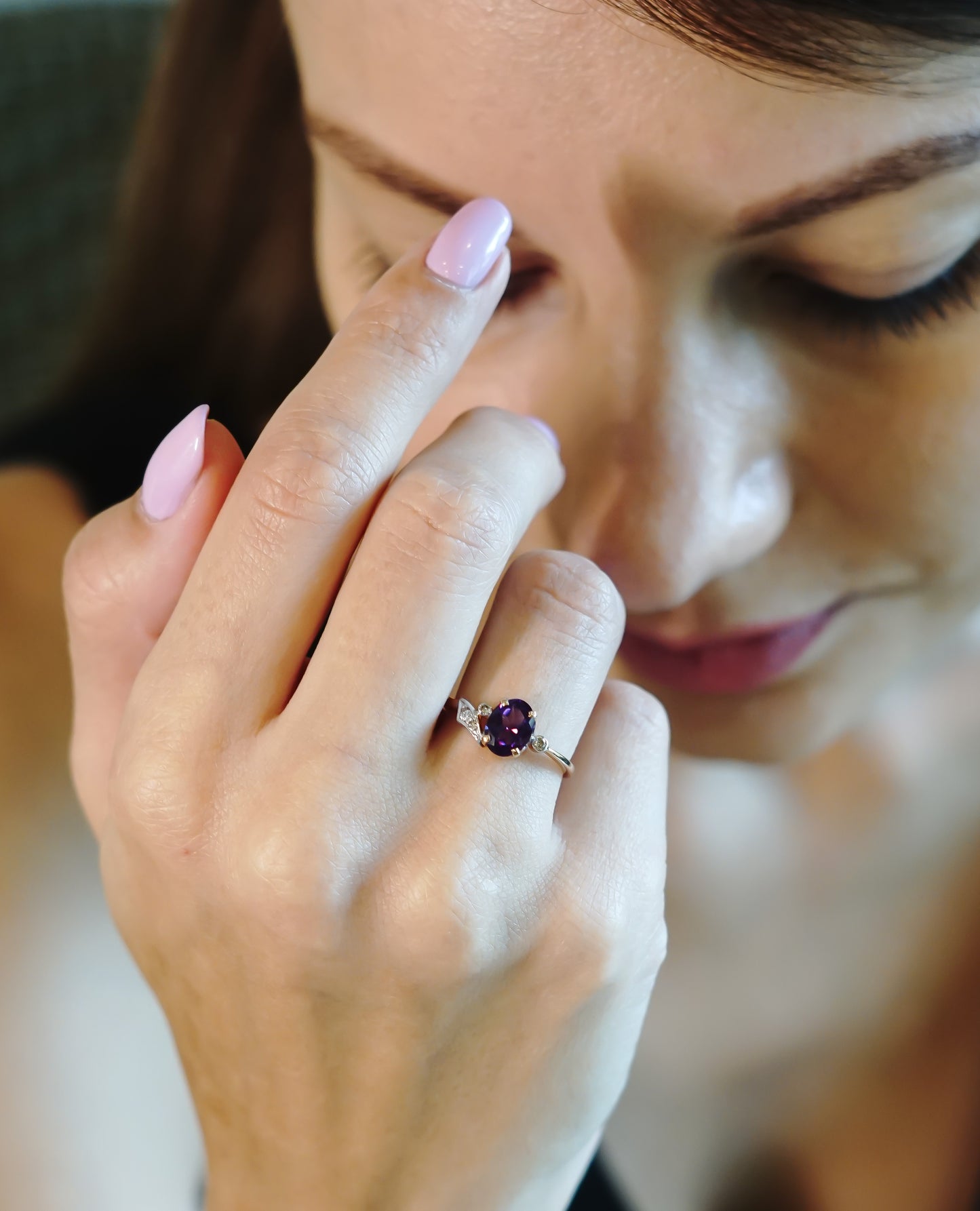 Majestic Amethyst and Diamond Ring